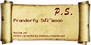 Prandorfy Sámson névjegykártya